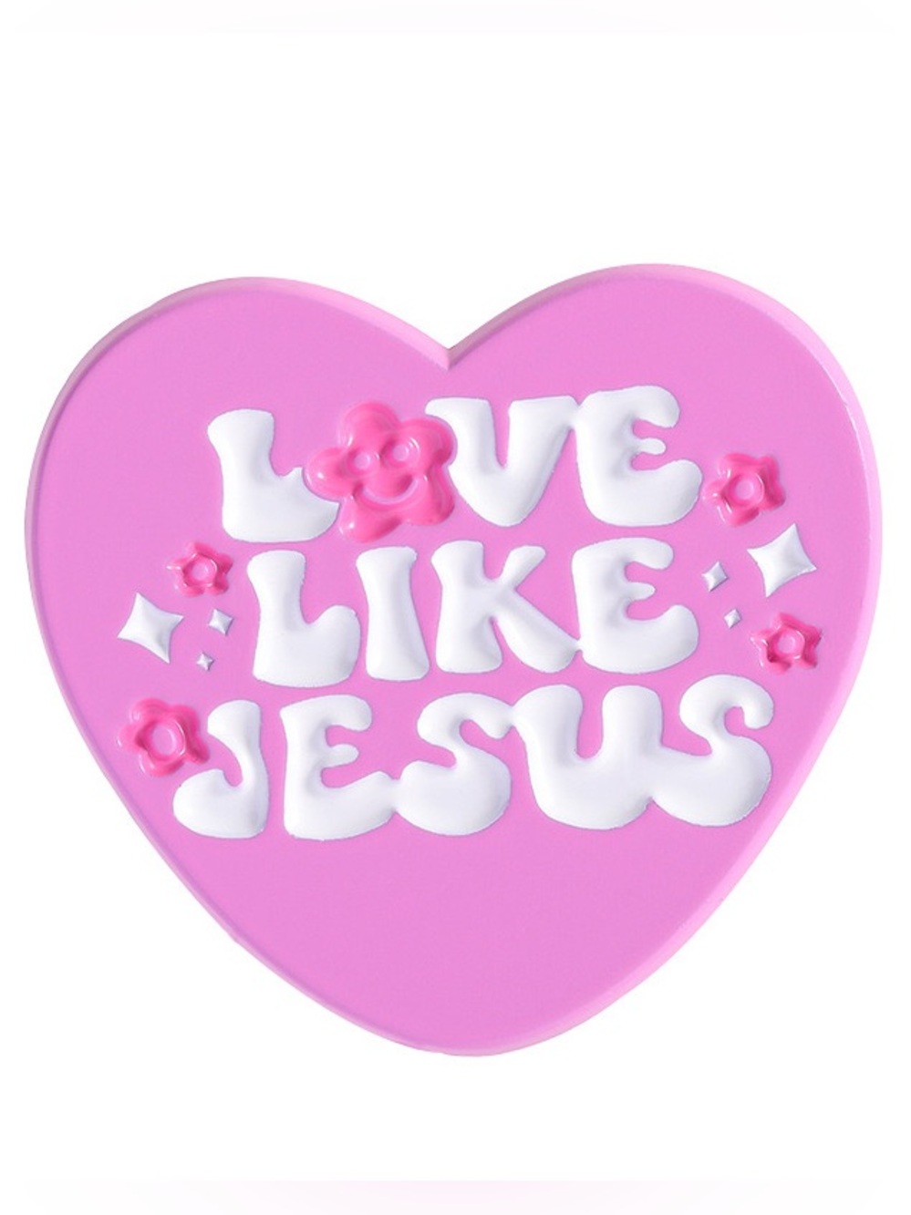 Love Like Jesus Pink Heart Christian Shoe Charm – Faith Religious Accessory